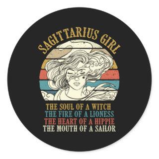 Sagittarius Zodiac Sign Horoscope Classic Round Sticker