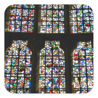 Sagrada Familia Stained Glass Barcelona Photograph Square Sticker