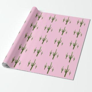 Saguaro Cactus Green Pattern Desert Pink