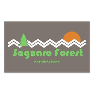 Saguaro Forest National Park Retro Rectangular Sticker