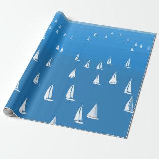 Sailing Boats in deep blue Sea - Regatta Sailboats