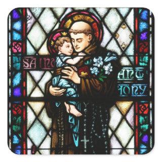 Saint Anthony of Padua Holding a Child Square Sticker