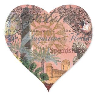 saint augustine florida travel antique art heart sticker