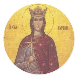 Saint Barbara Icon Classic Round Sticker