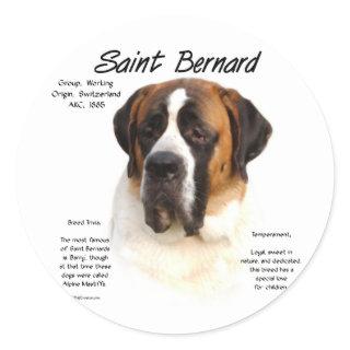 Saint Bernard (smooth) History Design Classic Round Sticker