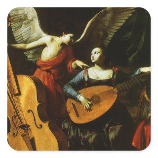 Saint Cecilia and the Angel by Carlo Saraceni Square Sticker