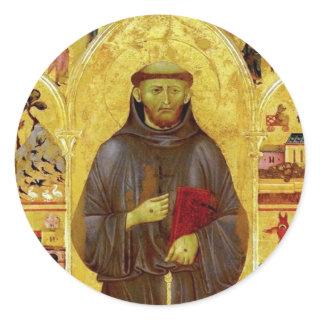 Saint Francis of Assisi Medieval Iconography Classic Round Sticker