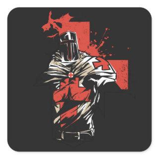 Saint George Christian Crusader Red Cross Square Sticker