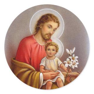 "Saint Joseph feast day" "little saints of spring" Classic Round Sticker