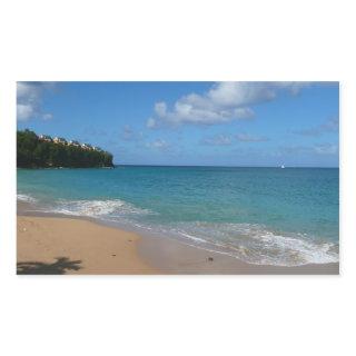 Saint Lucia Beach Tropical Vacation Landscape Rectangular Sticker