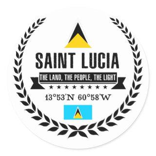 Saint Lucia Classic Round Sticker