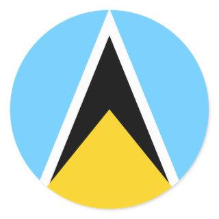 Saint Lucia Flag Classic Round Sticker