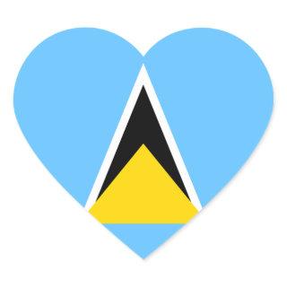Saint Lucia Flag Heart Sticker