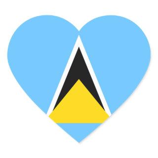 Saint Lucia Flag Heart Sticker