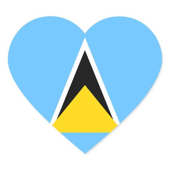 Saint Lucia Flag Heart Sticker