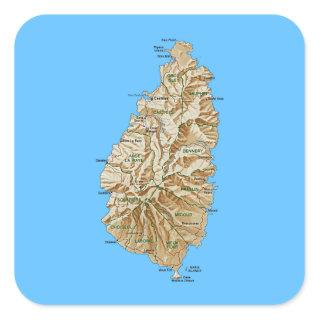 Saint Lucia Map Sticker