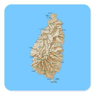 Saint Lucia Map Sticker