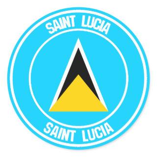 Saint Lucia Round Emblem Classic Round Sticker