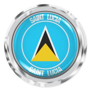 Saint Lucia Round Emblem Classic Round Sticker