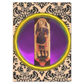 SAINT MICHAEL ARCHANGEL WITH DRAGON Damask Gem  Tissue Paper