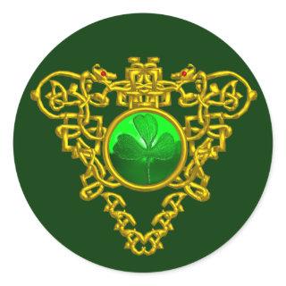 SAINT PATRICK'S CELTIC HEART CLASSIC ROUND STICKER