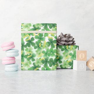 Saint Patrick's Day Green Four Leaf Clover Gold