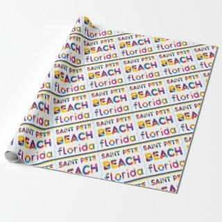 Saint Pete Beach, Florida. Colorful Text Pattern