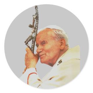 Saint Pope John Paul II Classic Round Sticker