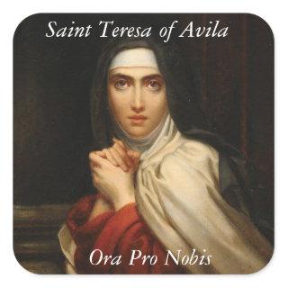 Saint Teresa of Avila Carmelite Nun Ora Pro Nobis Square Sticker
