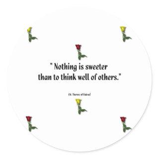 Saint Therese Quote 1 Classic Round Sticker