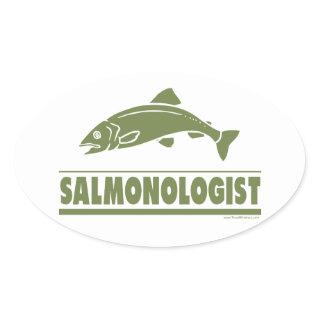 Salmon Fishing Oval Sticker