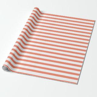 Salmon Pink and White Stripes