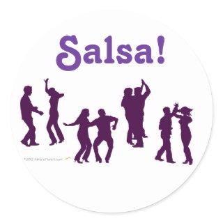 Salsa Dancing Poses Silhouettes Custom Classic Round Sticker