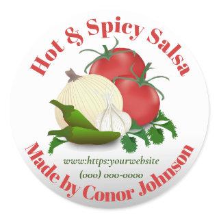 Salsa Hot & Spicy 3"  Circle Sticker