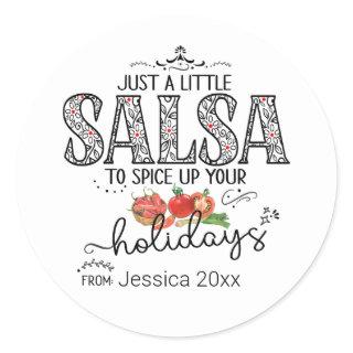 Salsa Spice Up Your Holidays Floral Red Classic Round Sticker