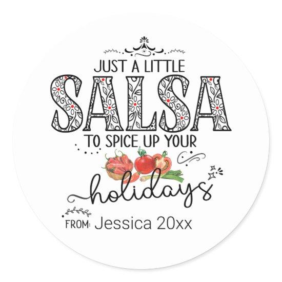 Salsa Spice Up Your Holidays Floral Red Classic Round Sticker