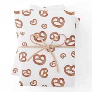 Salted Soft Watercolor Pretzel Pattern  Sheets