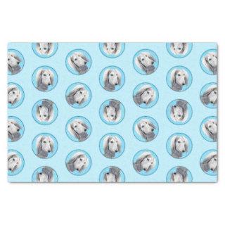 Saluki Painting Silver Feathered Original Dog Art Tissue Paper
