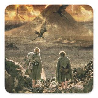 Sam and FRODO™ Approaching Mount Doom Square Sticker