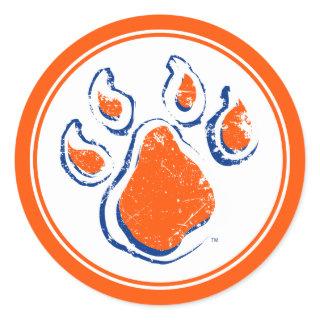 Sam Houston State Bearkat Paw Distressed Classic Round Sticker