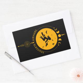 Samhain Blessings, witch Rectangular Sticker