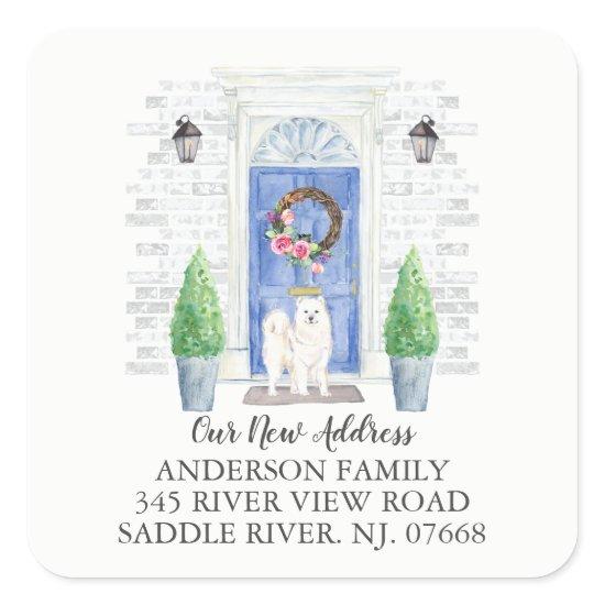 Samoyed Blue Door New Address Label