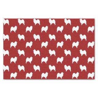 Samoyed Silhouettes Pattern Red Tissue Paper
