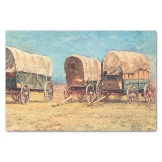 Samuel Colman | Study of Covered Wagons Tissue Paper
