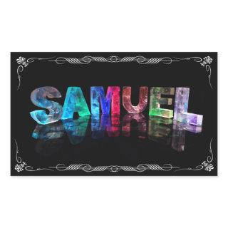 Samuel  - The Name Samuel in 3D Lights (Photograph Rectangular Sticker