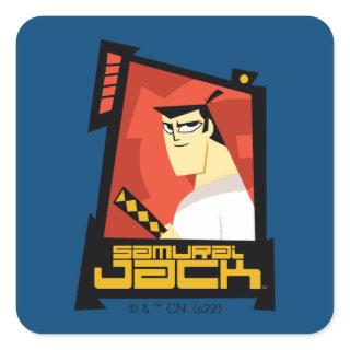 Samurai Jack Smiling Futuristic Frame Graphic Square Sticker