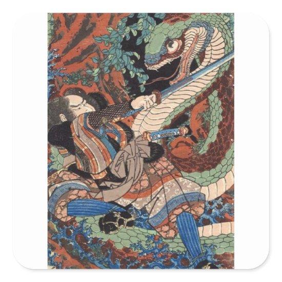 SAMURAI KILLING A HUGE SNAKE STICKER