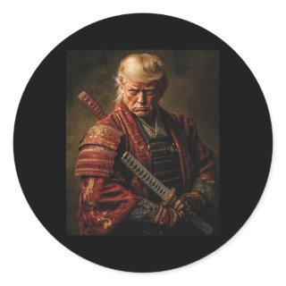Samurai Trump - Funny Graphic Tee  Classic Round Sticker