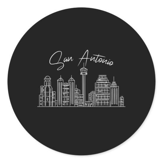 San Antonio Skyline Sketch For Proud San Antonian Classic Round Sticker