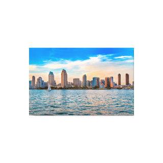 San Diego at Sunset and Mission Bay Canvas Print